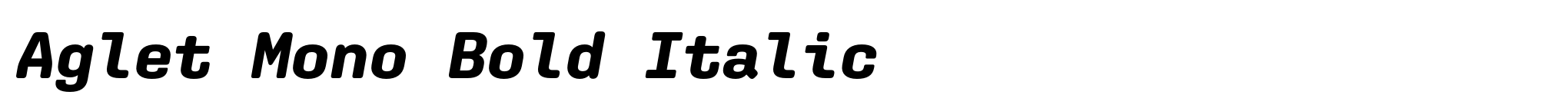 Aglet Mono Bold Italic image